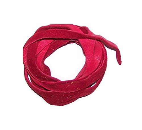 5' Natural American Deer Skin Lacing / Buckskin Lacing String (Red)