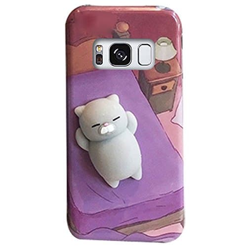 Galaxy S7 Edge Cat Case,MobilePick Kawaii Poke 3D Squishy Animal Squeeze Stretchy Slow Rising Fidget Toys Stress Reliever Healing Soft TPU Back Case for Samsung Galaxy S7 Edge (Pattern A)
