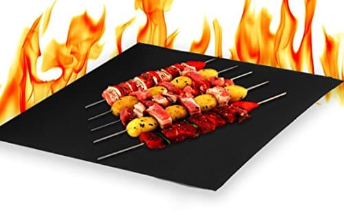 (Set of 4)Heavy Duty Non Stick BBQ Grills Baking Cooking Mats (16" X 13" Fiberglass Reusable Grilling Mats Work on Gas Charcoal Ovens Electric Grill Durable Heat Resistant Easy Clean Dishwasher Safe