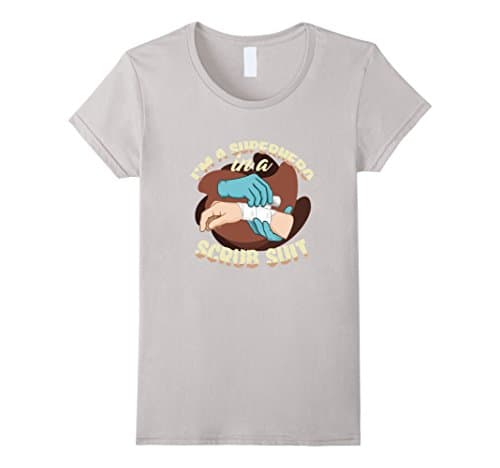 Womens I'm a Superhero in a Scrub Suit Medium Silver