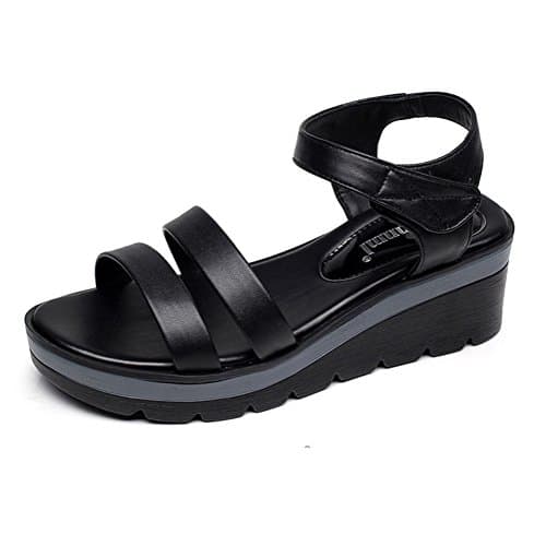 Batues Women's Leather Summer Platform Sandles Walking Sandals