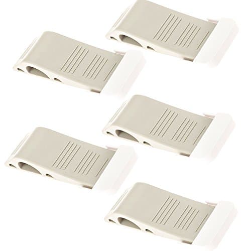 Living Easy Door Stop - 5 Pack - BONUS 5 Holders - Flexible Grey Rubber Door Stopper Easily Wedges Door Gaps up to 1 Inch - Works on All Floor Surfaces
