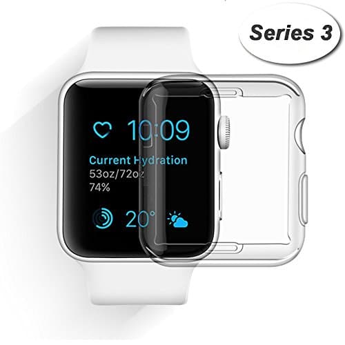 Smilelane wcase-c17 Case, iwatch Screen Protector All-Around Ultra-Thin Soft Transparent Cover for Apple Watch Series 3-0.3 mm