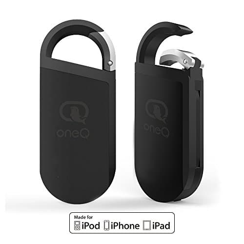 OneQ Lightning Flash Drive, OneQ Key chain 3 in 1 External Storage Memory Stick Lightning / OTG Connector with Power Station for Apple iOS iPhone iPad Mac PC (Black 64GB)