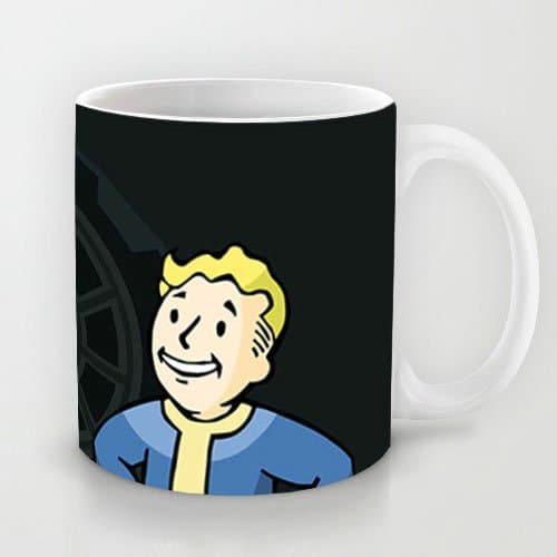 TAC Mugs Beautiful and Elephant White 11 oz Classic White Ceramic Mugs Design with Fallout 3 Vault Boy Wallpapers Wide Coffee Mugs/Tea Mugs/Drink Cups - Dishwasher and Microwave Safe