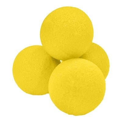 1'' Yellow Super Soft Sponge Balls - Pack of 4 with Instructions