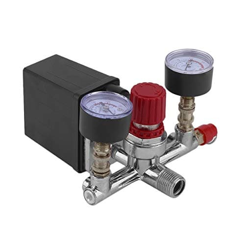 AMPM24US Heavy Duty 90-120 PSI Air Compressor Pressure Switch Control Valve Manifold Regulator Gauges Auto Load Unload