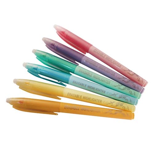Goodpen Erasable Highlighter,Frixion Erasable Highlighter Fine Point Assorted Colour Pens Highlighters-Pack of 6 (6 pack)