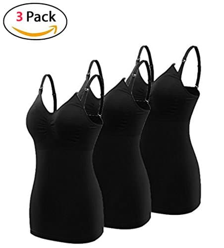3 Pack Nursing Breast Feeding Tank Top &amp; Cami Shirts, Totally Fits Small and Medium Size