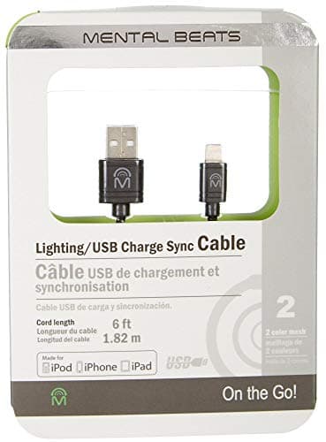 Mental Beats Lightning to USB Charge & Sync Cable Black