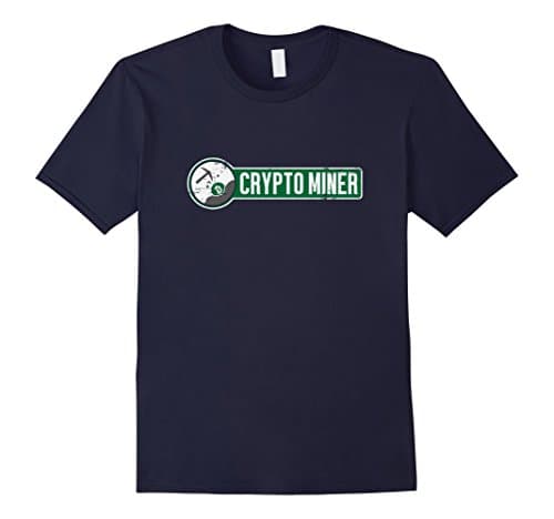 Mens Crypto Currency Miner Bitcoin Technology T-Shirt Medium Navy
