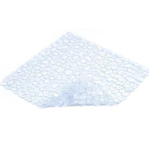 Square Non slip Deluxe Bath / Shower Mat, PVC, Pebble Effect Anti Slip, Clear