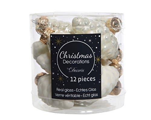 Ivory Glass Pine Cones - 12 x 60mm