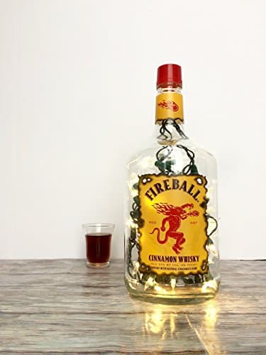 Fireball Whiskey Large Light Inside, Fireball Whiskey Gift, Light up Lamp, gift idea for him, Lights inside bottle