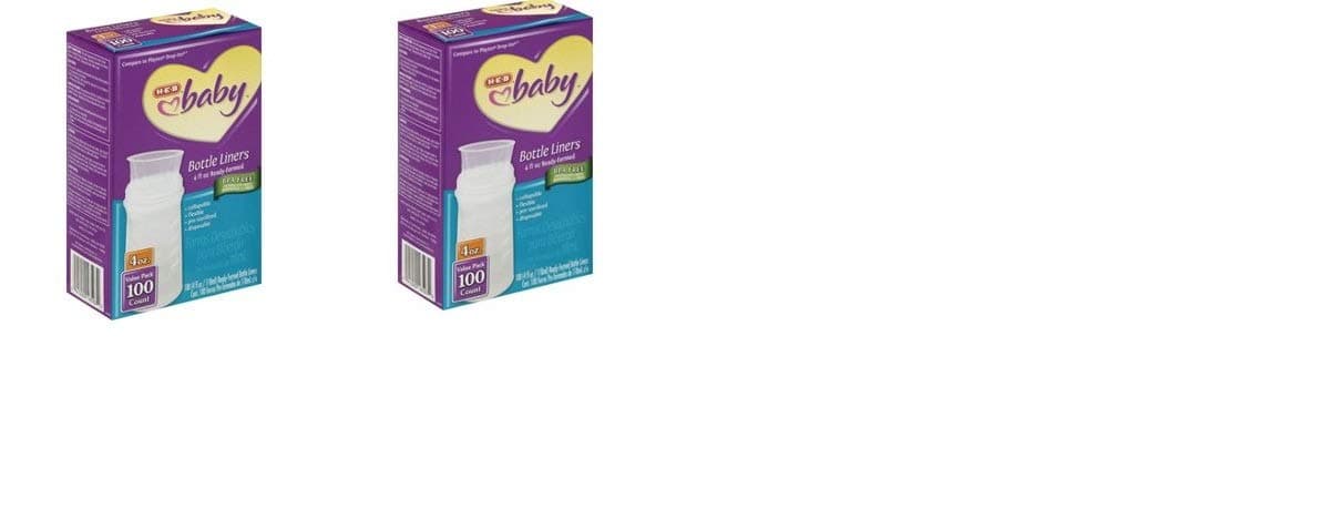 H‑E‑B Baby Ready‑Formed 4 OZ BPA Free. Phthalate‑Free. Collapsible. Flexible. Pre‑sterilized.Bottle Liners Value 100 Count (Pack of 2) Total 200