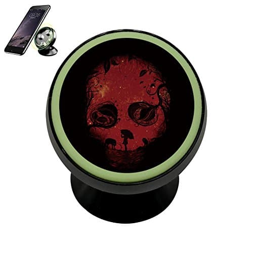 KAKA Bracket Skull Red Wolf Flora Magnetic Phone Car Mount Holder Universal 360 Rotation Stand Metal Mobile Phone