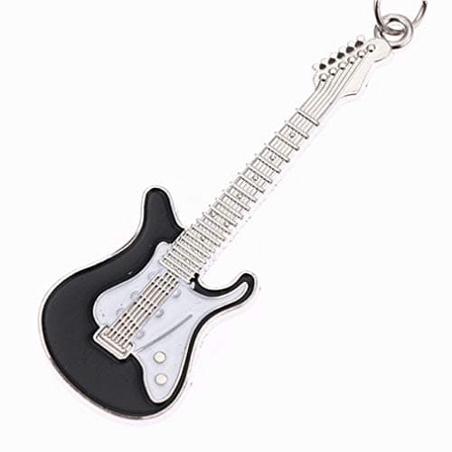 DearAnswer Creative Guitar Keychain Musical Instrument Keyring Mini Cute Key Holder Unique Gift and Souvenir,Black