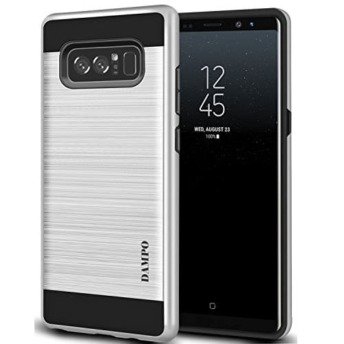 Galaxy Note 8 Case, DAMPO [Meister]-[Brushed Metal Texture][Slim Fit] Heavy Duty Sturdy Bumper Soft PC TPU Shock Scratch Resist Protective Slim Armor Case For Samsung Galaxy Note 8-Silver