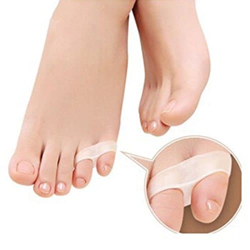 Pair Gel Silicone Last Toe Shield Sleeve Pad Cushion Shaping Bunion Splint Straightener Gel Toe Separators Stretchers Corrector Regulator Treatment Foot Pain Relief Last Toe Separator Stretchers