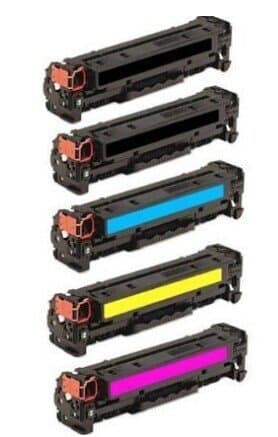5 Pack (2 Black + 1 each Color) New Compatible 131A Toner Cartridge for Hp Laserjet Pro M251 M276 Toner Printers -- CF210A Black,CF211A Cyan,CF212A Yellow,CF213A Magenta