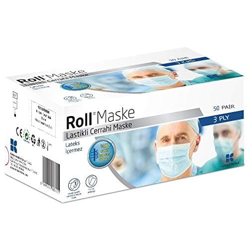 50 single pack Basic Procedure Face Masks with Earloops, Polypropylene, Latex Free, Blue 3 ply 50 single pack