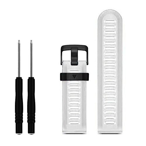 Jshuang for Garmin Accessiory, Soft Silicone Strap Replacement Watch Band with Tools for Garmin Fenix 3 HR, 1pc Wristband+ 2pc Screwdriver,215mm (White)