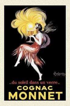 Cognac Monnet By Leonardo Cappiello Highest Quality Art Print Poster - Size: 24 X 36