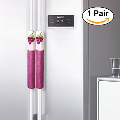 Refrigerator Door Handle Covers Keep Your Kitchen Appliance Clean From Smudges, Fingertips, Drips, &amp;Food Stains,Perfect For The oven, Microwave oven,&amp;The furniture with a handle (Purple(grape))