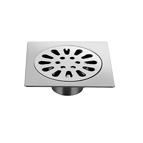 DreamInn Square Bathroom Shower Floor Drain with Removable Strainer Stainless Steel Brushed Nickel
