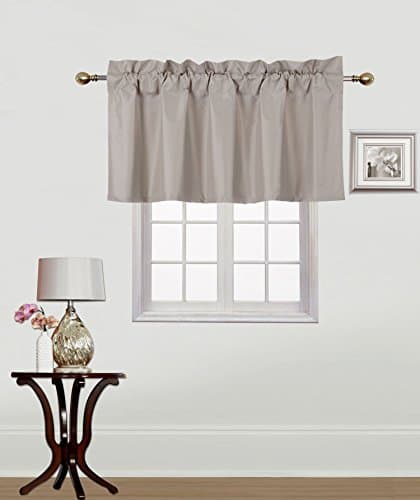 Midwest Window Treatment Collection 1PC Solid Foam Lined Blackout Panel Half Window Curtain OR Valance Room Darkening in Many Colors and Sizes (TAUPE TAN, (RS9)VALANCE)