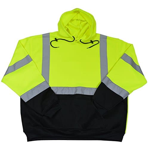 Petra Roc LBPUHSW-C3-M High Visibility ANSI 107 Class 3 Water Resistant Softshell Safety Jacket, Medium, Lime/Black