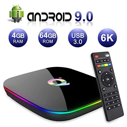 Android 9.0 TV Box, Smart Q Plus 4GB RAM 64GB ROM H6 Quad-core cortex-A53 Frequency 2G Mali-T720MP2 WiFi 2.4GHz Support 6K H.265 HDMI 2.0 Output Ethernet RJ-45 with USB 3.0
