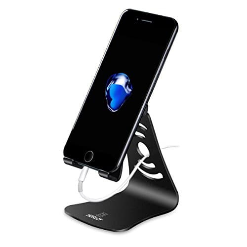 Multi-Angle Phone Stand Advanced Aluminum Stand Adjustable Phone Stand With Rubber Protection For iPhone 7 6 6s plus 5 5S Samsung Galaxy S6 Edge S5 Note 4 3 Sony Smartphones Tablets- Black …