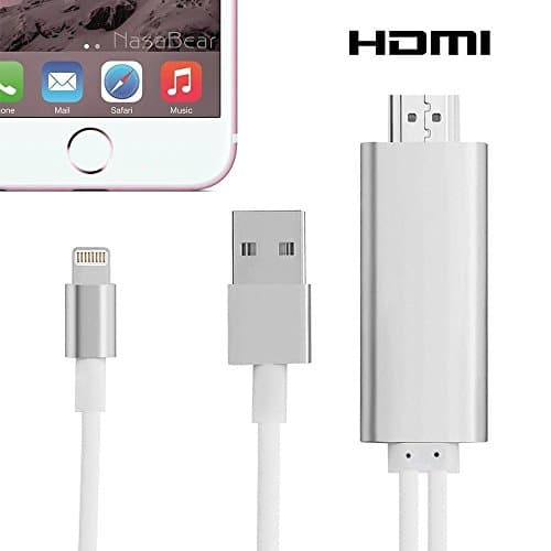 Lightning to HDMI Adapter Cable 8 Pin Lighting Digital AV to HDMI HDTV 1080P Cable Converter Adaptor Connector for iPhone 7 7 Plus 6s 6s Plus 6 6 Plus 5 5c 5s SE, iPad Air/Mini/Pro, iPod Touch