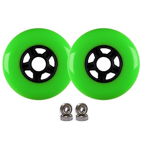 Plastic Hub Scooter Wheels (2 Pack), Neon Green, 100mm