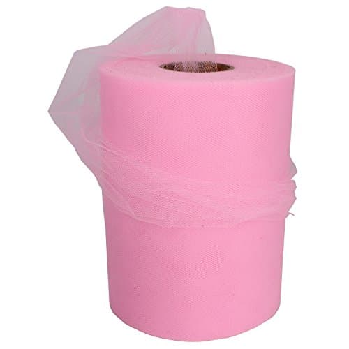 Tulle Fabric Spool/Roll 6 inch x 100 Yards (300 feet), Soft Reinforcement Type,Pink On Sale Now!