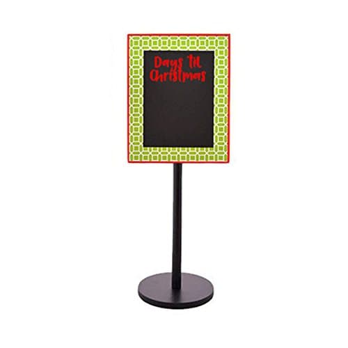 Days Til Christmas , Teacher's Gift, Dual Sided Standing Chalkboards (Green Geometric - Days 'till Christmas Days)