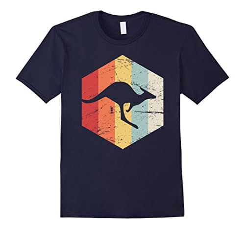 Mens Retro Kangaroo T-Shirt XL Navy