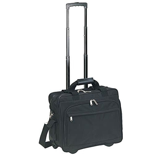 Black Compact Rolling Compucase (Brief w/Wheels)