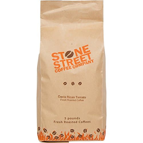 DARK COSTA RICAN 'TARRAZU' Ground Coffee | 5 LB Bulk Bag | Volcanic Soil - Single Origin Grown | French Roast | Full &amp; Well-Balanced Smooth Body