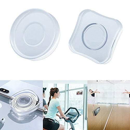 WMX Nano Casual Paste PU Material Nano Magic Sticker Phone Holder Reusable， Multi-Function Nano Strong Viscosity Anti-Slip Gripping Pads (2PCS, Round + Square)