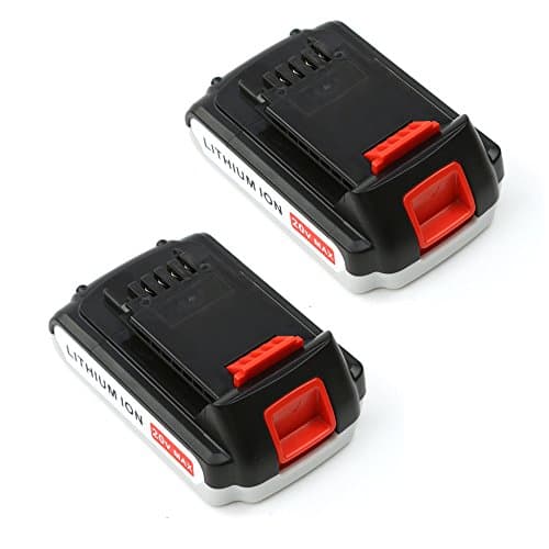 [2-Pack]ForceAtt LBXR20 20V 2.0Ah 40Wh Lithium-Ion Replacement Cordless Power Tool Battery for BLACK&amp;DECKER LB20 LBX20(Black-White)