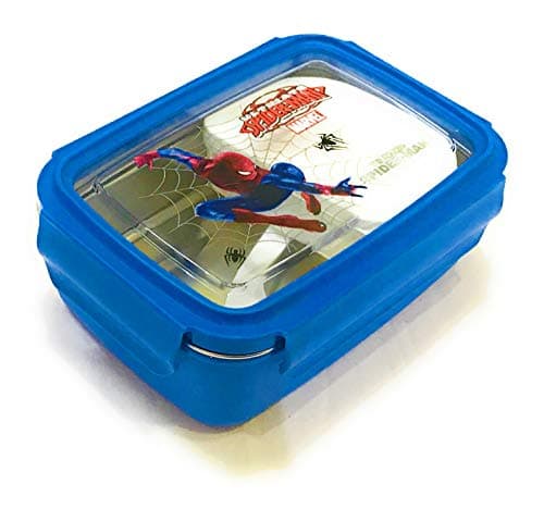 Glorygifts Spiderman Theme Air Tight Lunch Box With Spoon And Fork For School Kids And Others