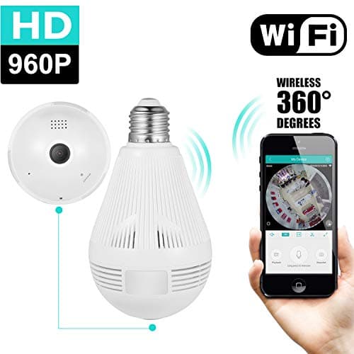 360 Degree Panorama Camera WiFi Indoor Camera Home Security Camera System for Home Kids Pets 960P Wireless Camera Supports Motion Detection Playback with App for iPhone Android Phones