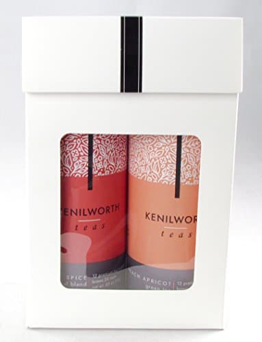 Kenilworth Teas Boxed Gift Set Twin Pack Tea Sachet Tins (Peach Apricot, Apple Spice)
