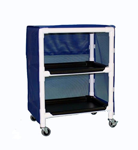 Care Products 635E-RB E-Line Thin 2-Shelf Linen Cart with 20" x 25" Shelves &amp; Cover, 36.5" Height, 20" Wide, 27" Length, PVC
