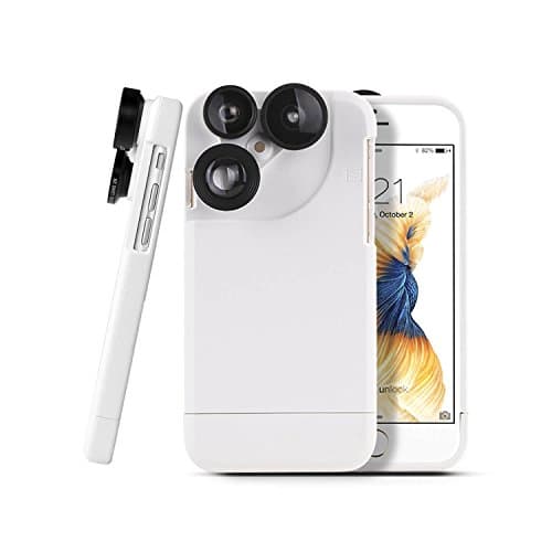 Aipinvip 4 in 1 Camera Lens Kit (Rotation Change Lens) Fish Eye Lens / Telephoto lens / Macro Lens / 0.67 x Super Wide Angle Lens Cell Phone Back Case Camera Lens Suit (white(iphone 7-4.7))