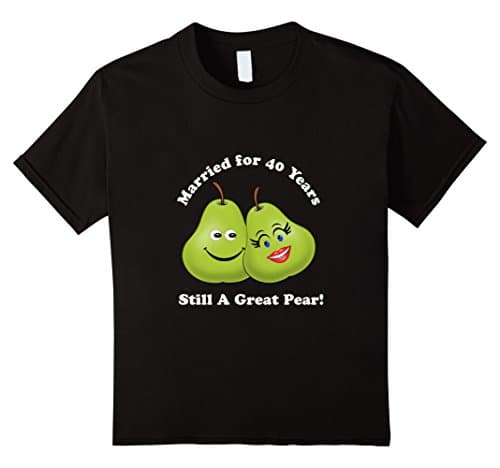 unisex-child 40th Anniversary Tshirt 40 Years We Make A Great Pear Pair 6 Black