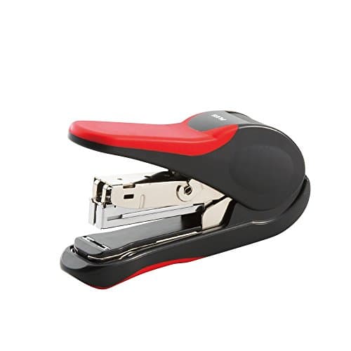 Plus Japan Stapler Red, Power Assisted No.26/6 25Pages Capacity, Flat Clinch