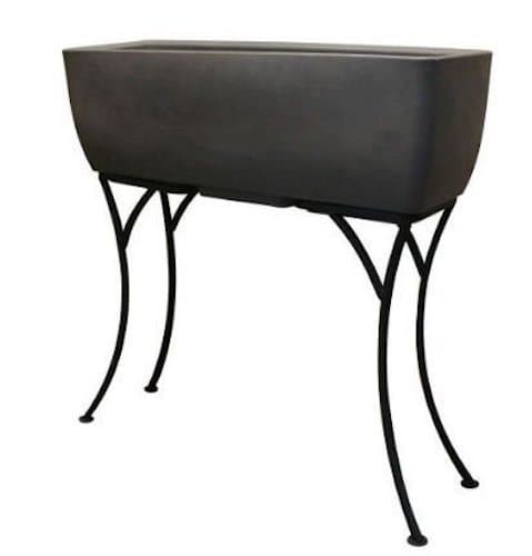 RTS Home Accents 30-Inch Long Elevated Planter with Wrought Iron Stand, Graphite Color by RTS Companies Inc